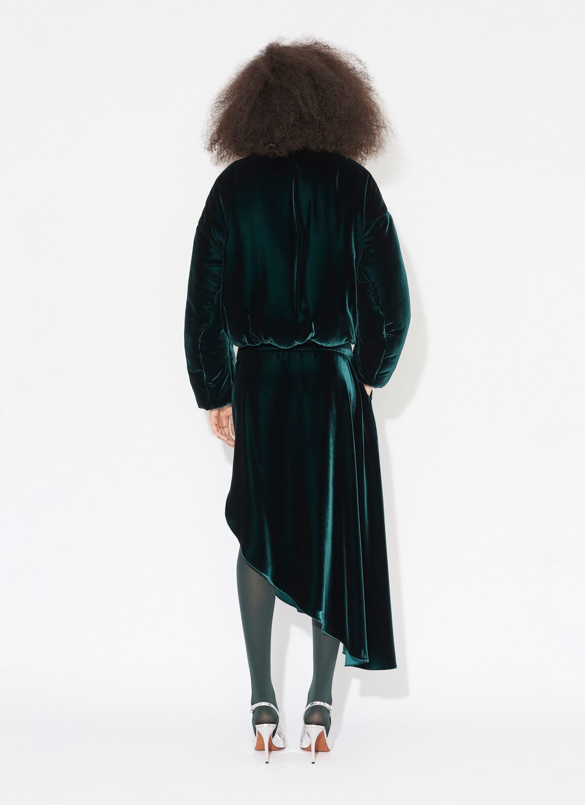 VELVET ASYMMETRICAL SKIRT ALAÏA BLUE VELVET ASYMMETRICAL SKIRT